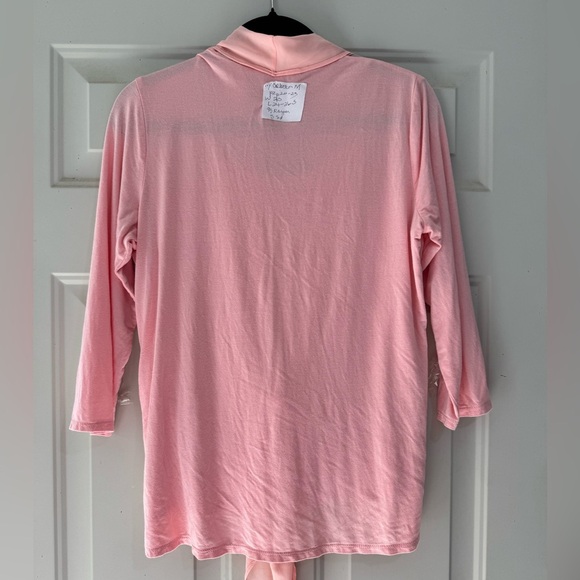 NY Collection Soft Pink Cardigan Tie Front Sz Medium - Picture 3 of 3